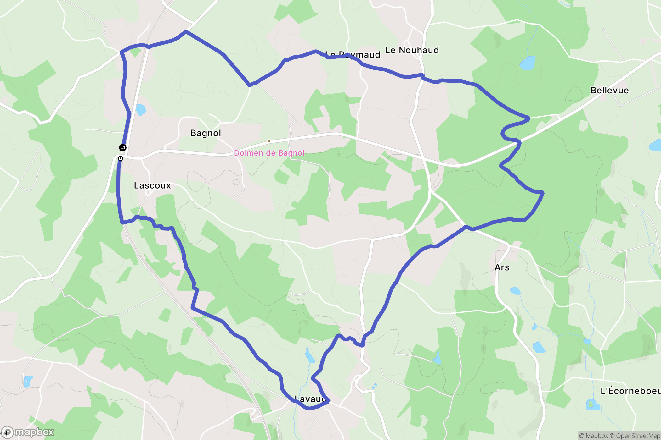 Fromental : carte du parcours de randonnée - France