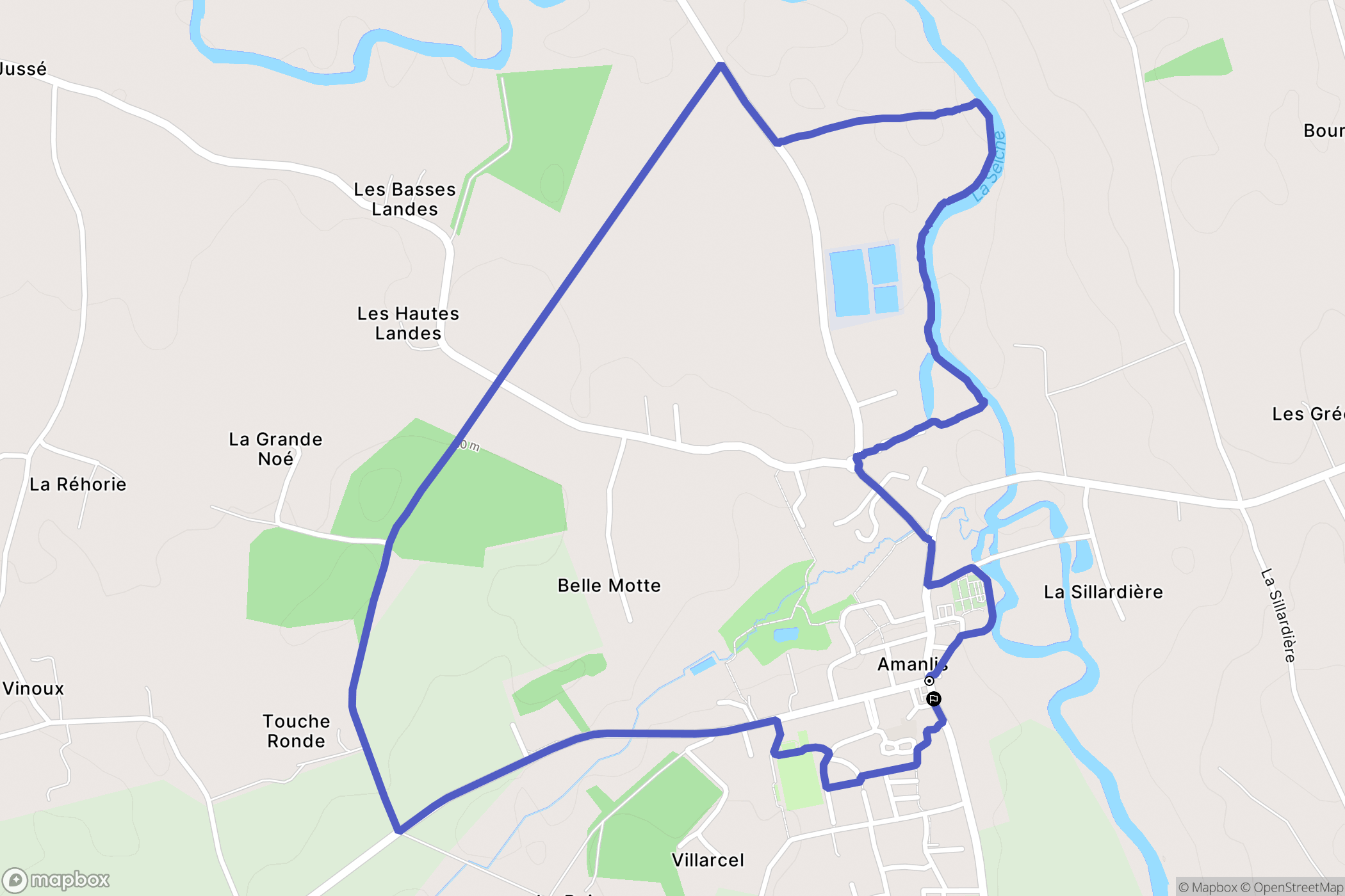 Amanlis : carte du parcours de randonnée - France