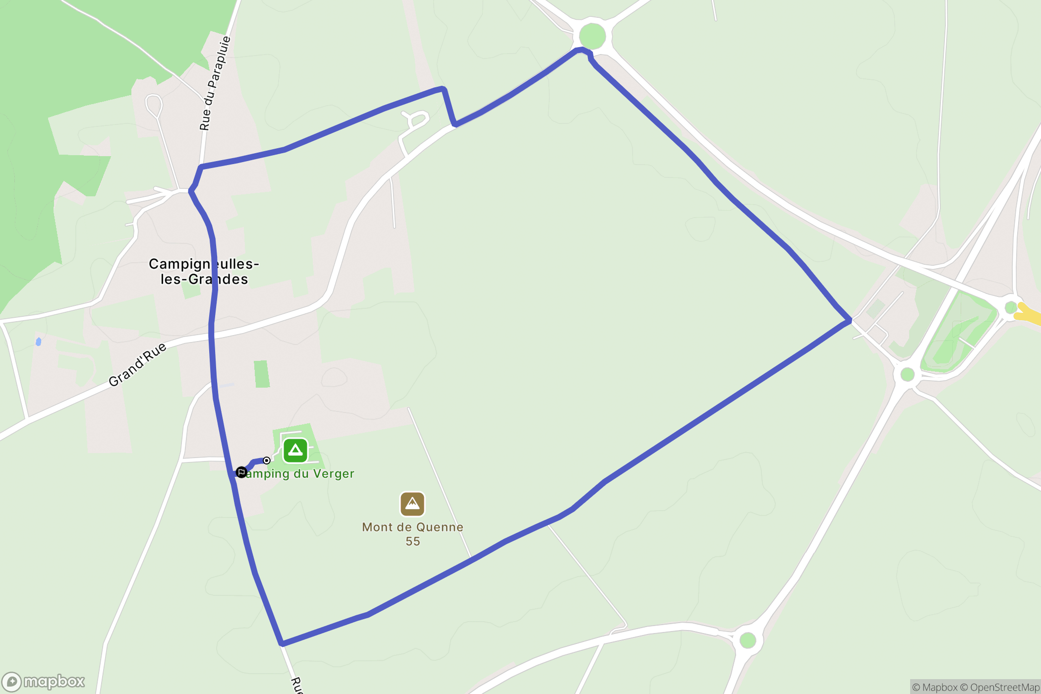 Campigneulles-les-Grandes : carte du parcours de randonnée - France
