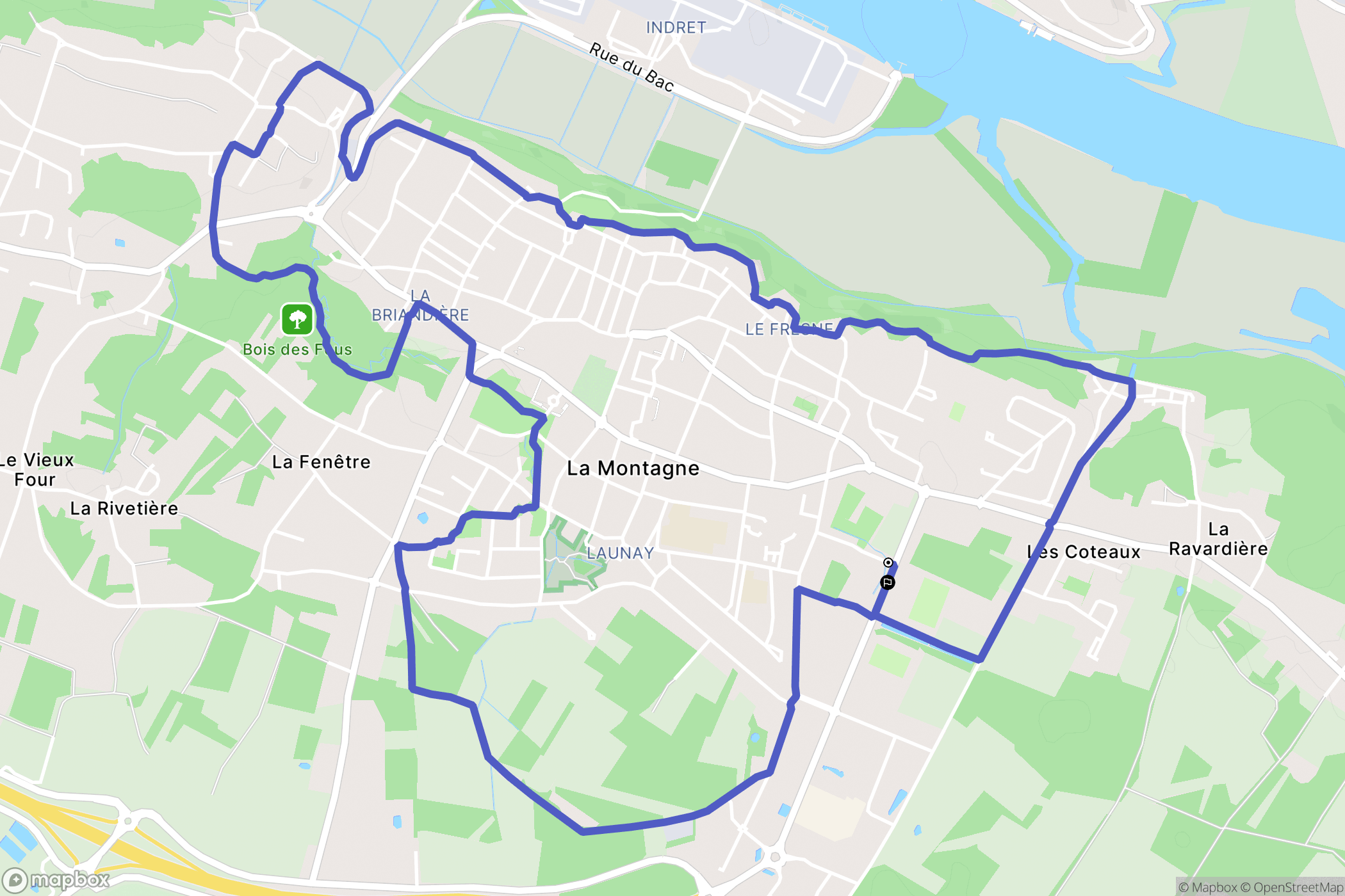 La Montagne : carte du parcours de randonnée - France