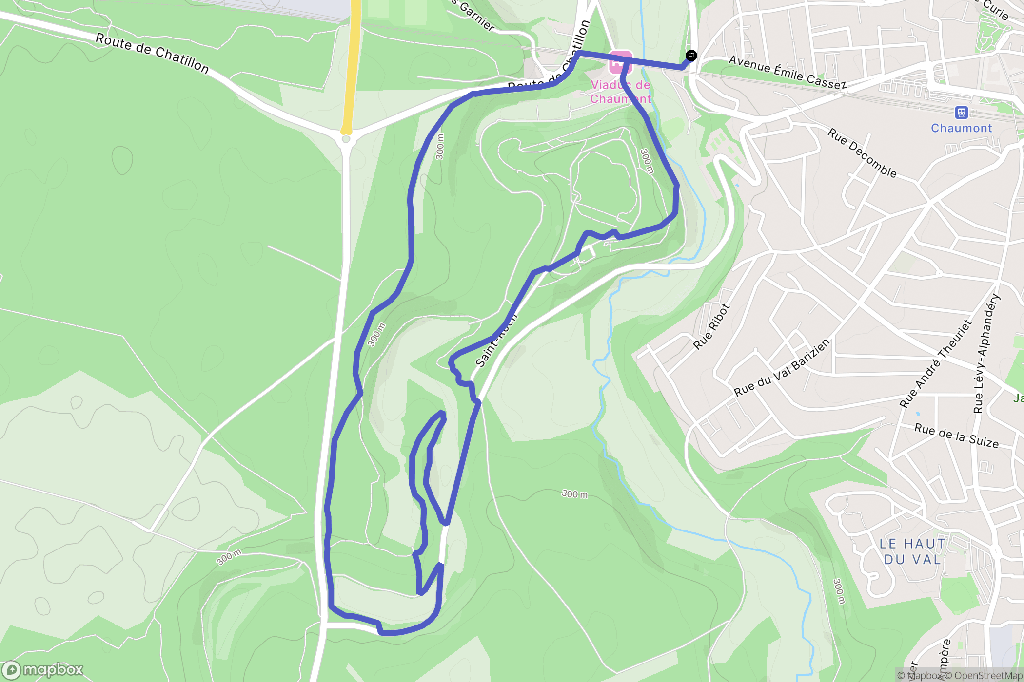 Chaumont : carte du parcours de randonnée - France
