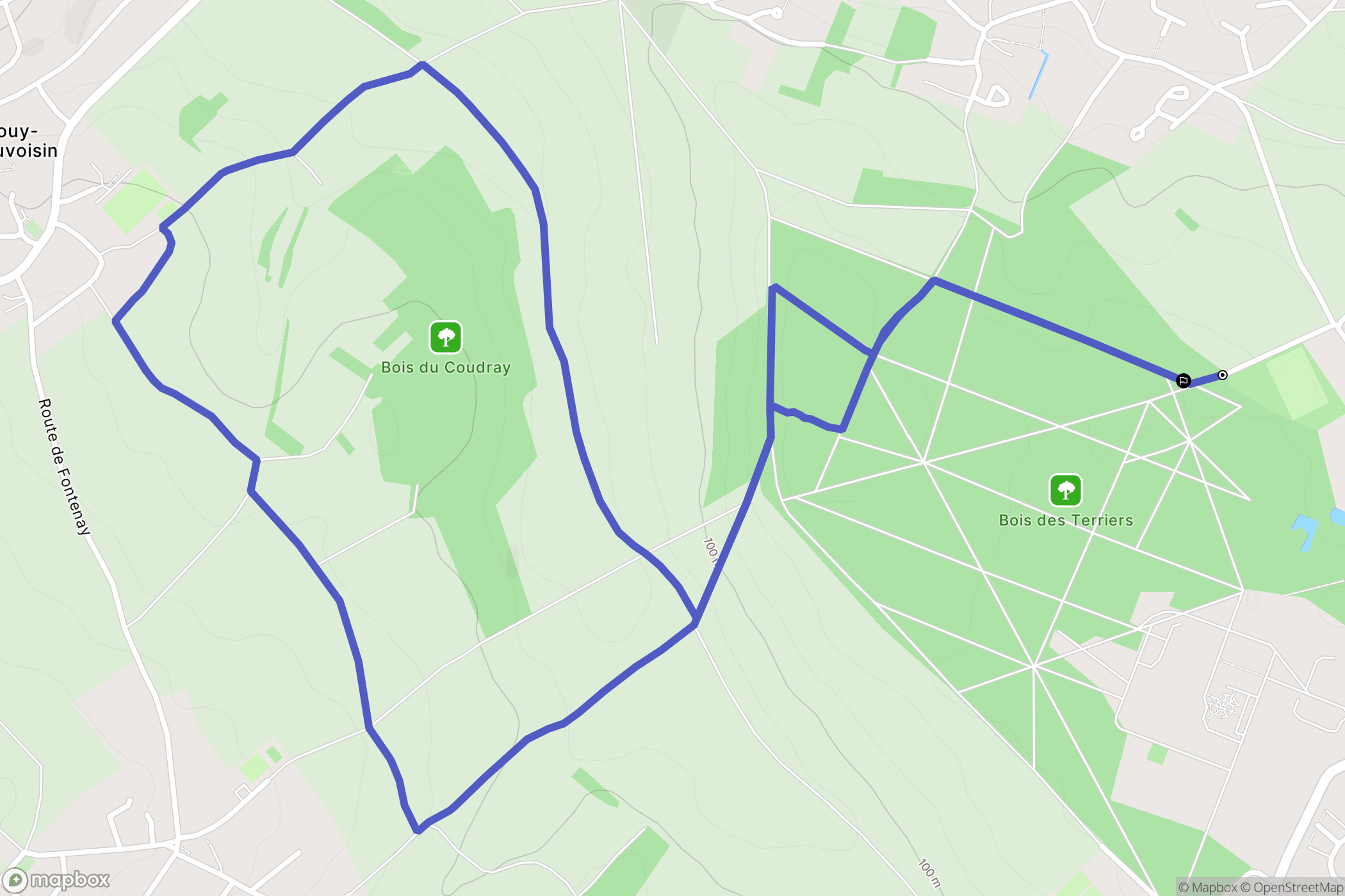 Magnanville : carte du parcours de randonnée - France