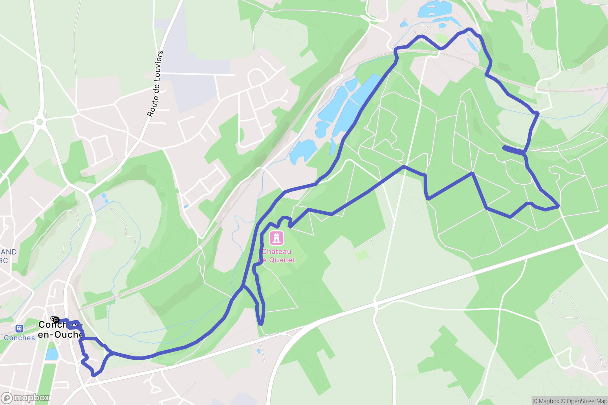 Conches-en-Ouche : carte du parcours de randonnée - France