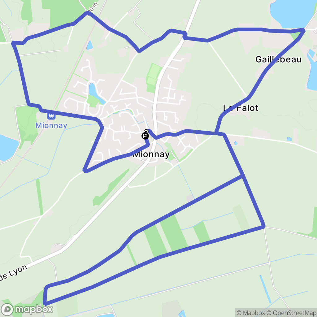 Mionnay : carte du parcours de randonnée - France