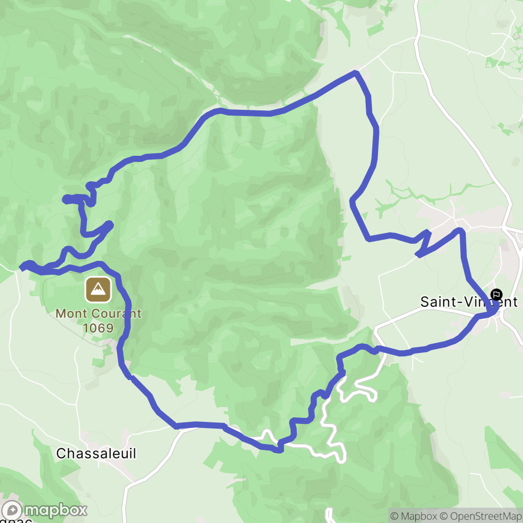 Saint-Vincent : carte du parcours de randonnée - France