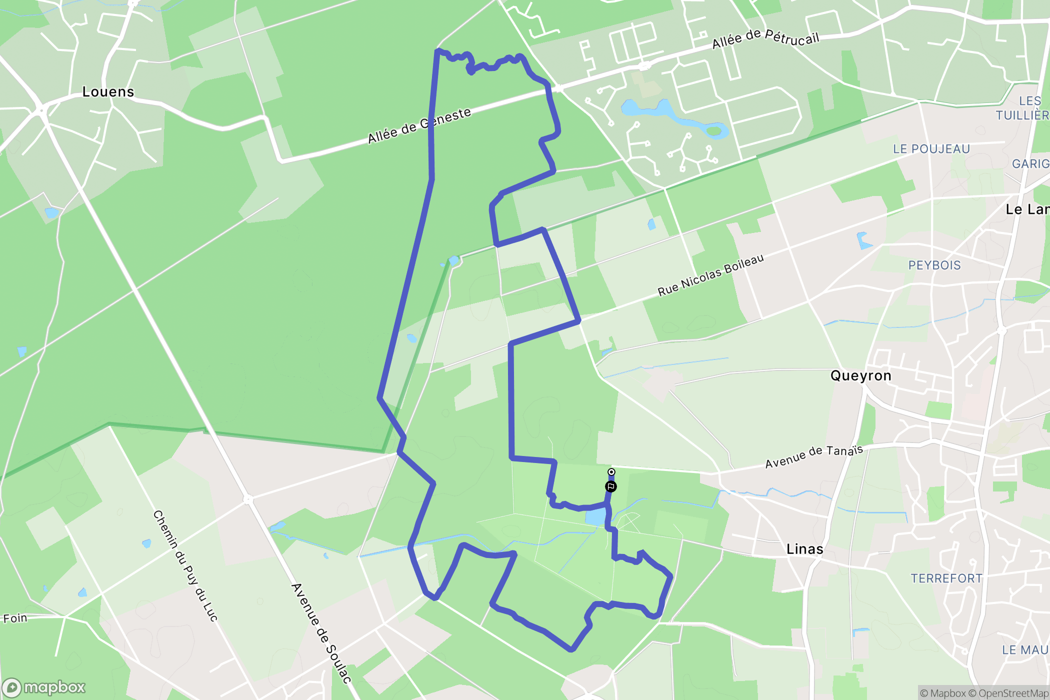 Blanquefort : carte du parcours de randonnée - France