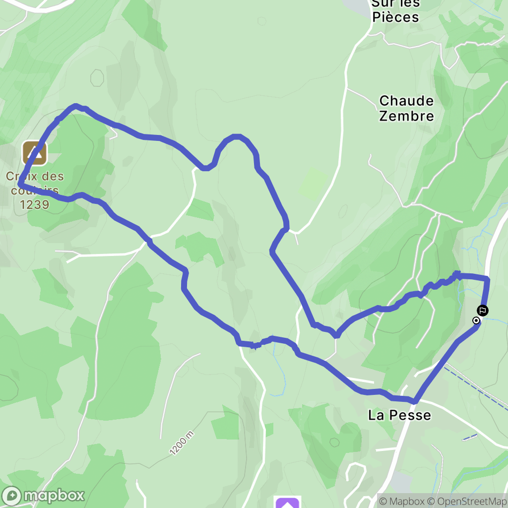 La Pesse : carte du parcours de randonnée - France
