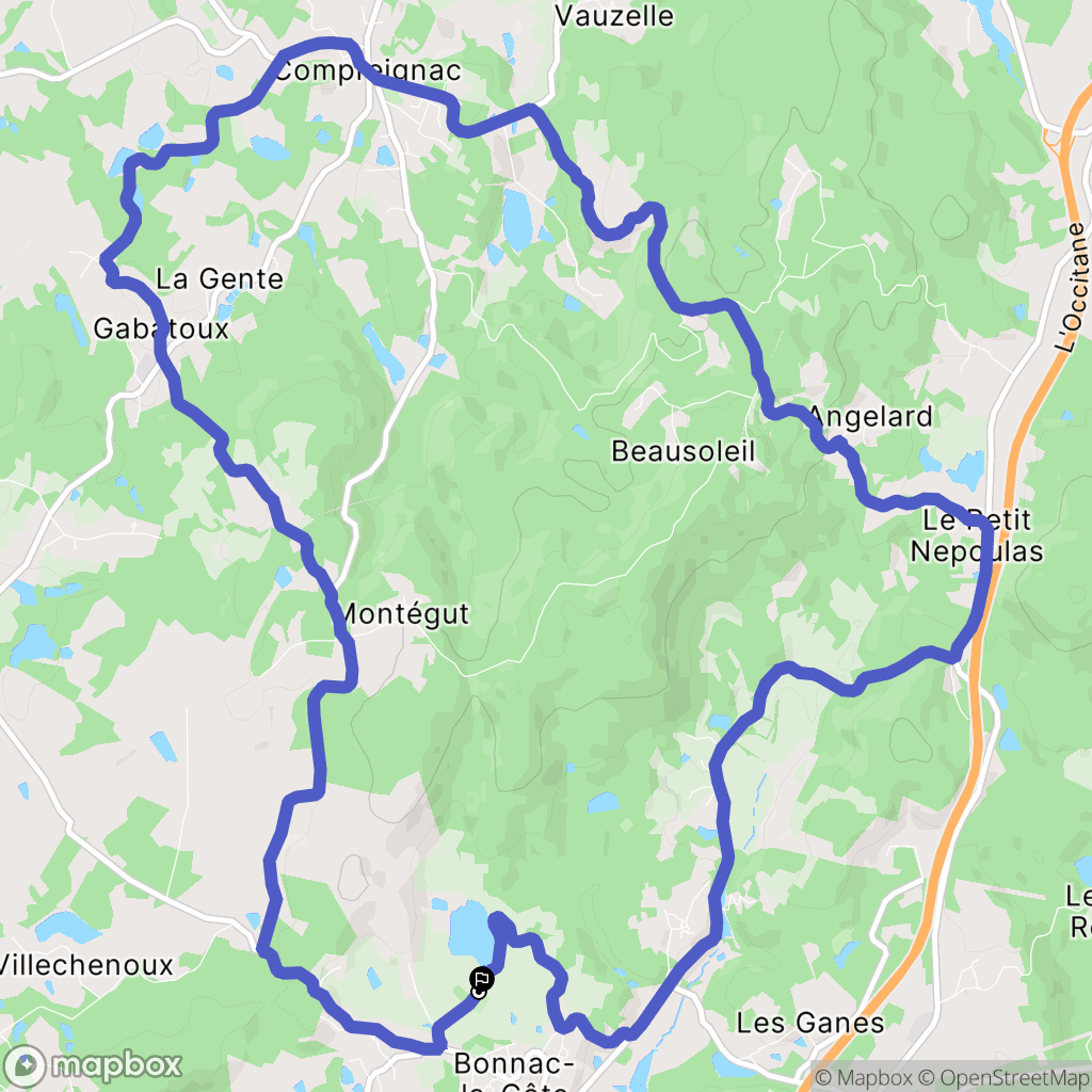 Bonnac-la-Côte : carte du parcours de randonnée - France