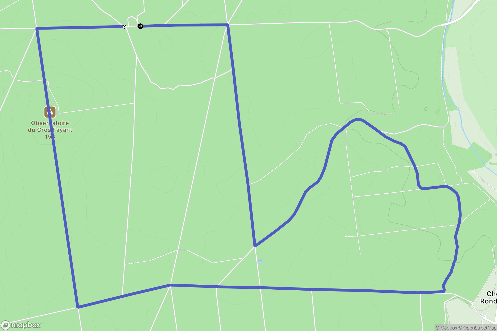 Rivières : carte du parcours de randonnée - France