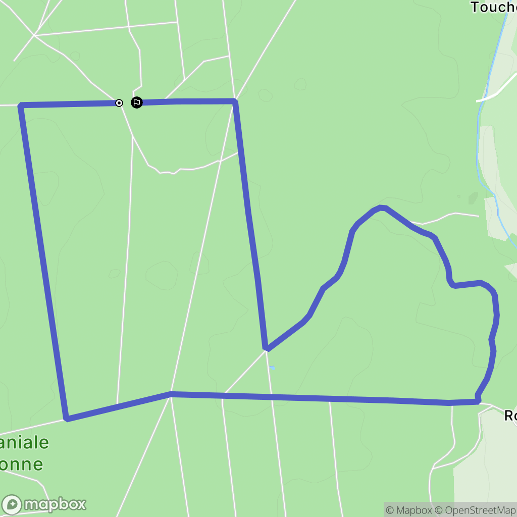Rivières : carte du parcours de randonnée - France