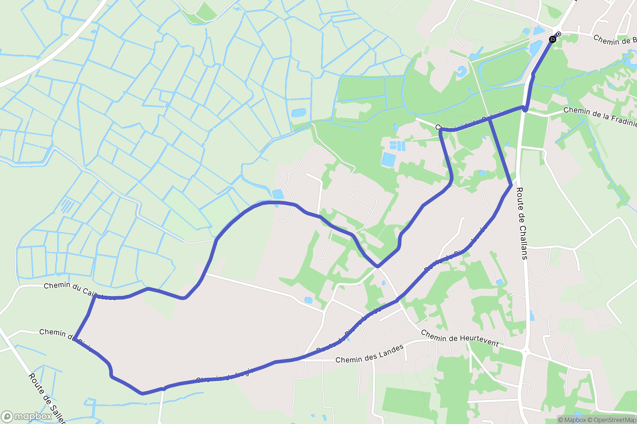Challans : carte du parcours de randonnée - France