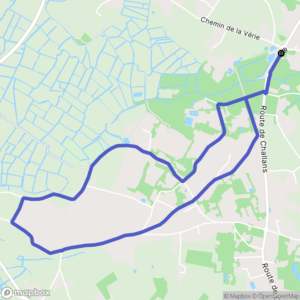 Challans : carte du parcours de randonnée - France