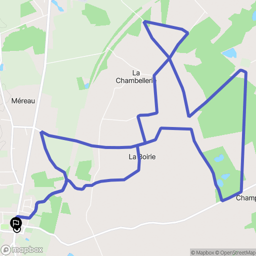 Méreau : carte du parcours de randonnée - France