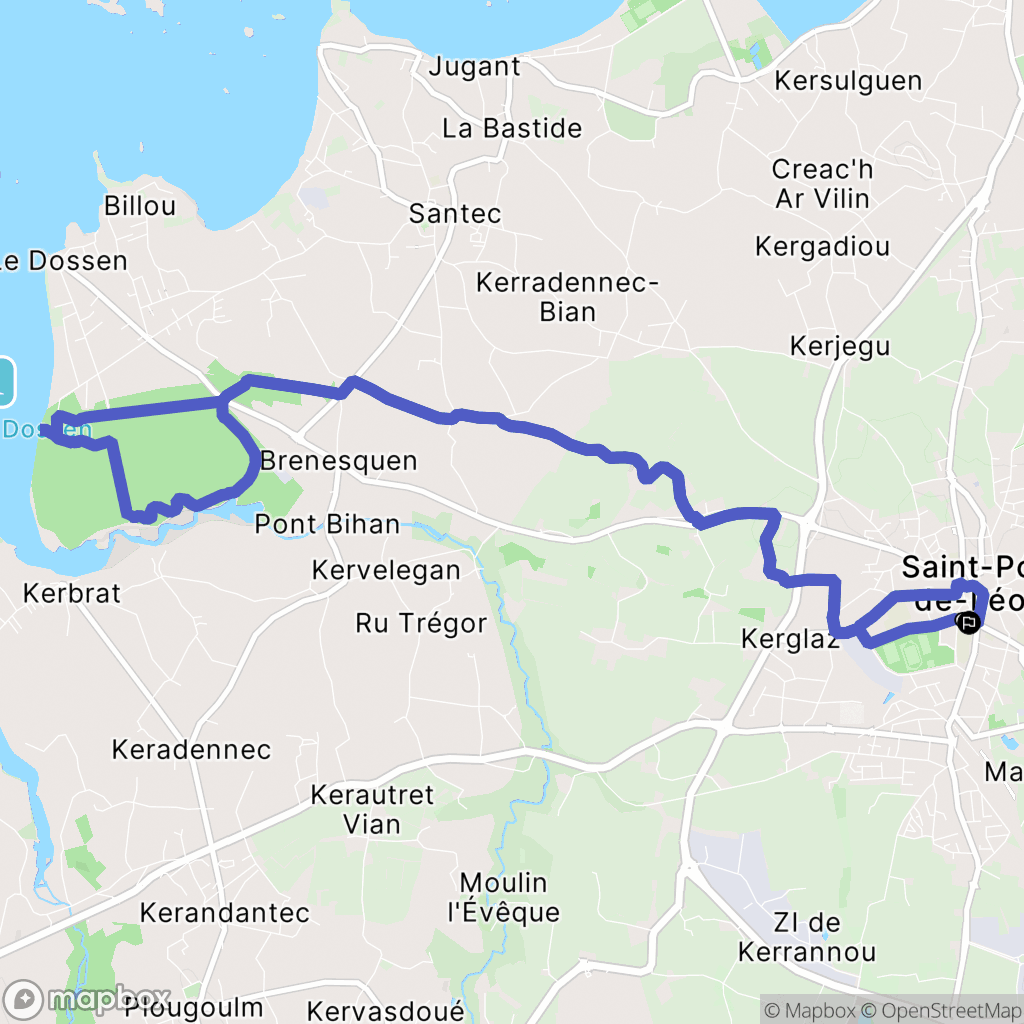 Saint-Pol-de-Léon : carte du parcours de randonnée - France