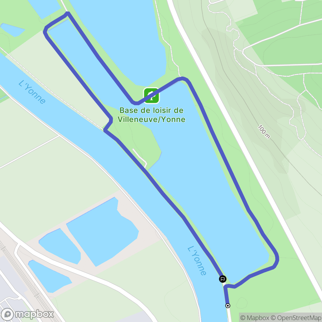 Villeneuve-sur-Yonne : carte du parcours de randonnée - France