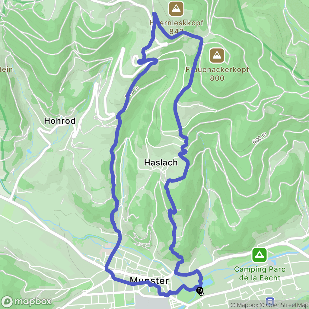 Munster : carte du parcours de randonnée - France