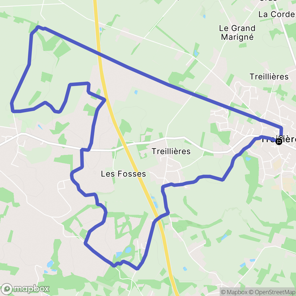Treillières : carte du parcours de randonnée - France