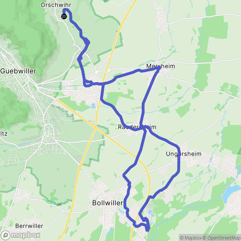 Bergholtzzell : carte du parcours de randonnée - France