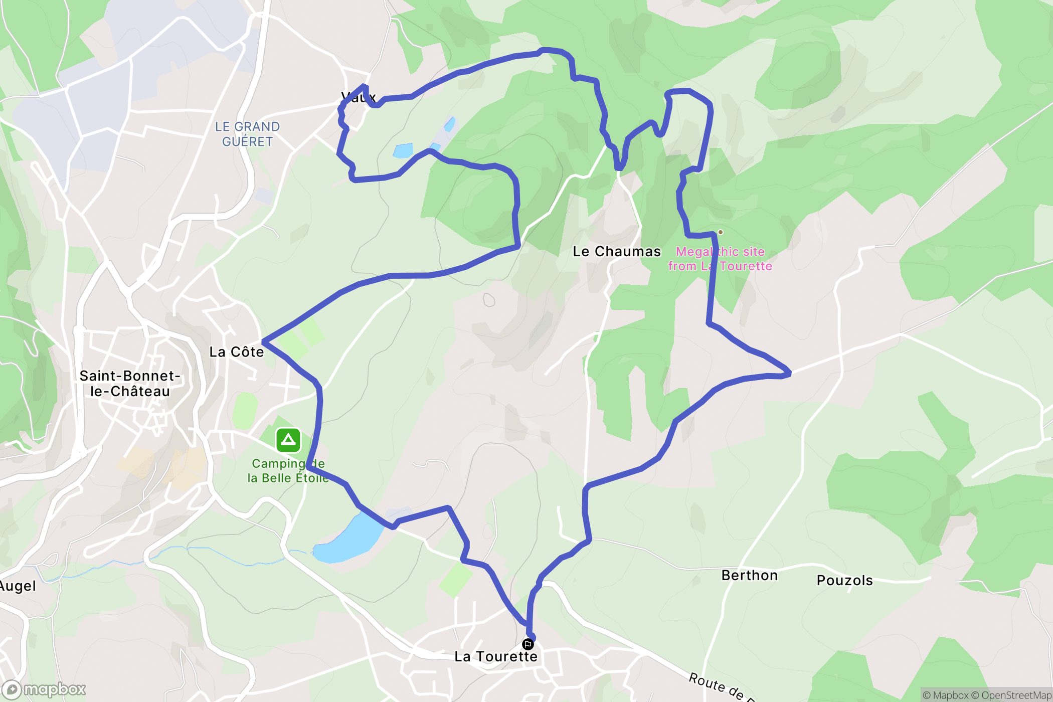 La Tourette : carte du parcours de randonnée - France