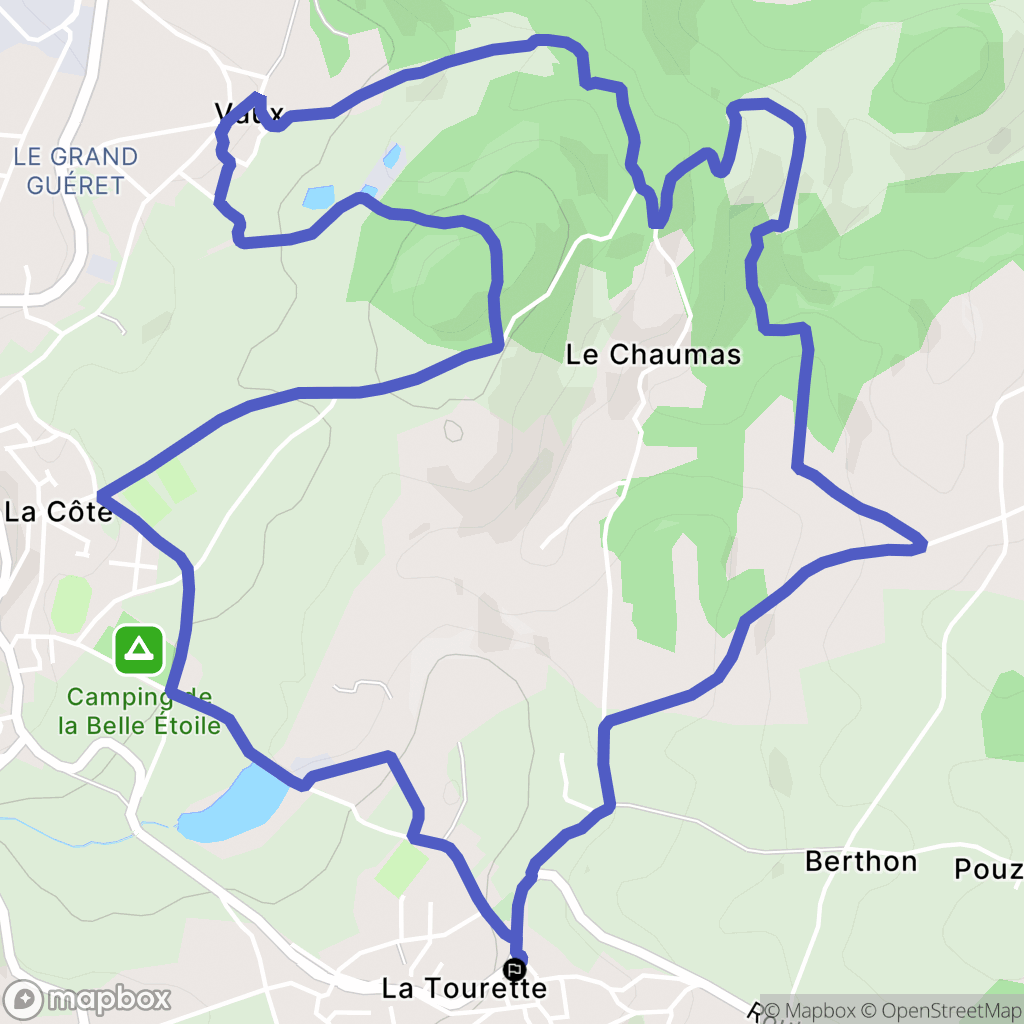La Tourette : carte du parcours de randonnée - France
