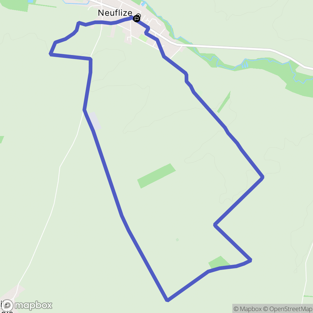 Neuflize : carte du parcours de randonnée - France