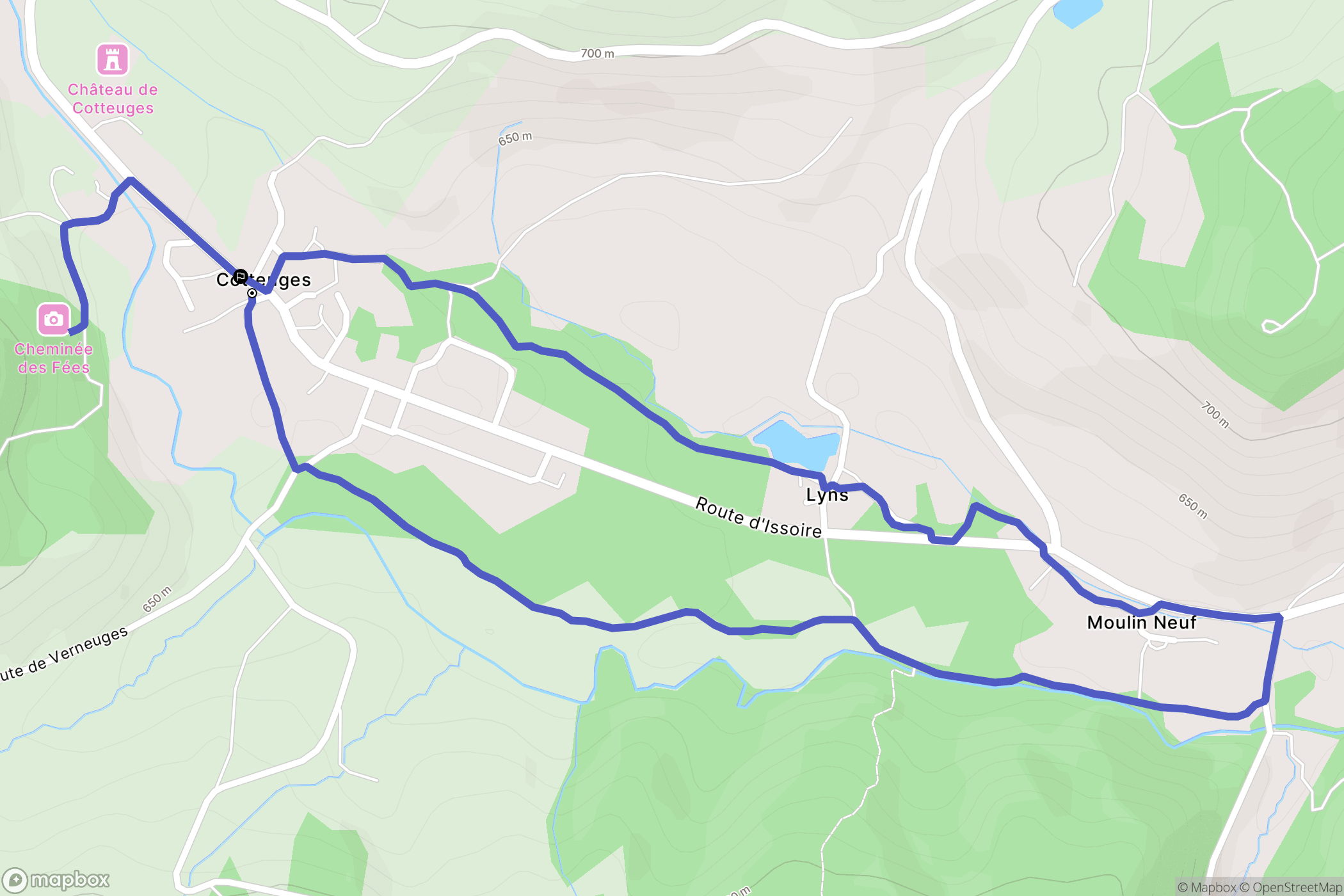 Saint-Diéry : carte du parcours de randonnée - France