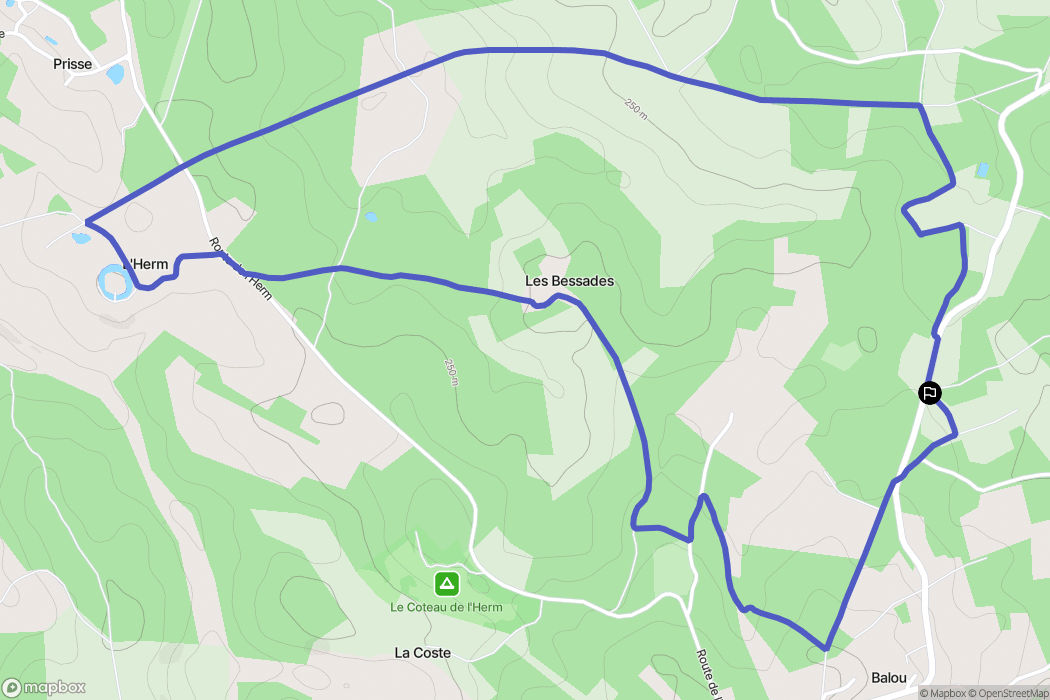 Rouffignac-Saint-Cernin-de-Reilhac : carte du parcours de randonnée - France