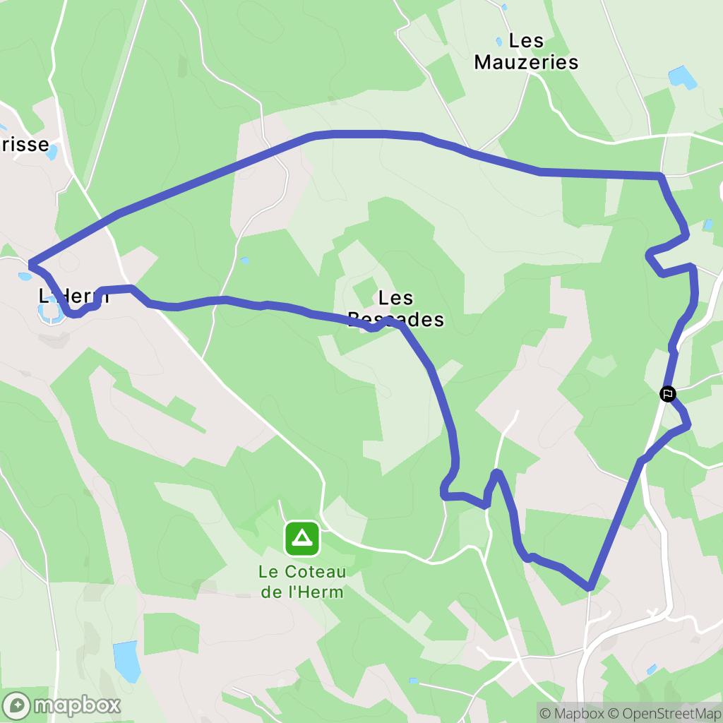 Rouffignac-Saint-Cernin-de-Reilhac : carte du parcours de randonnée - France