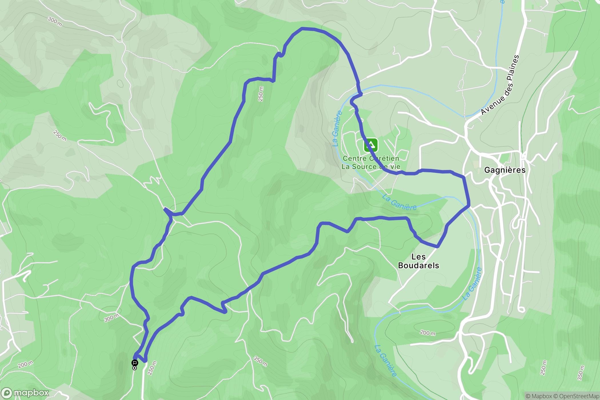 Bessèges : carte du parcours de randonnée - France