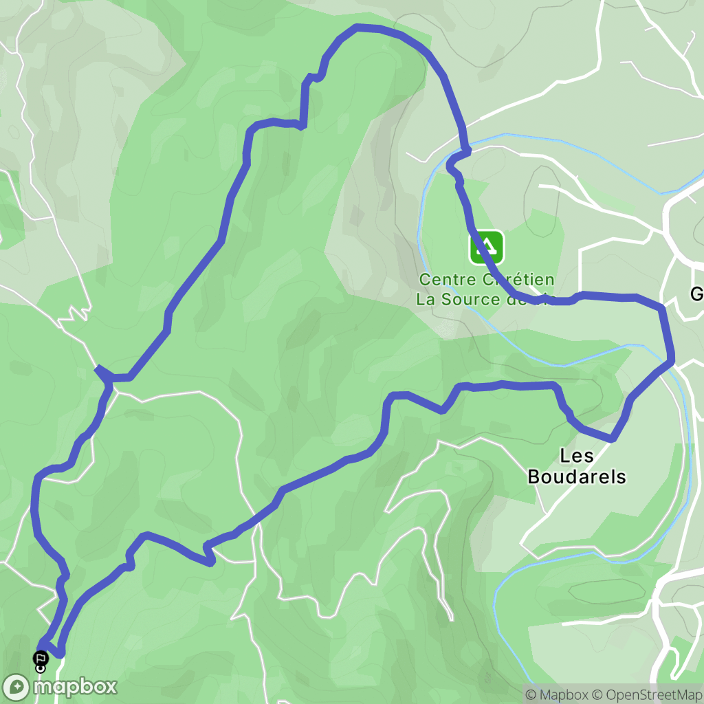 Bessèges : carte du parcours de randonnée - France