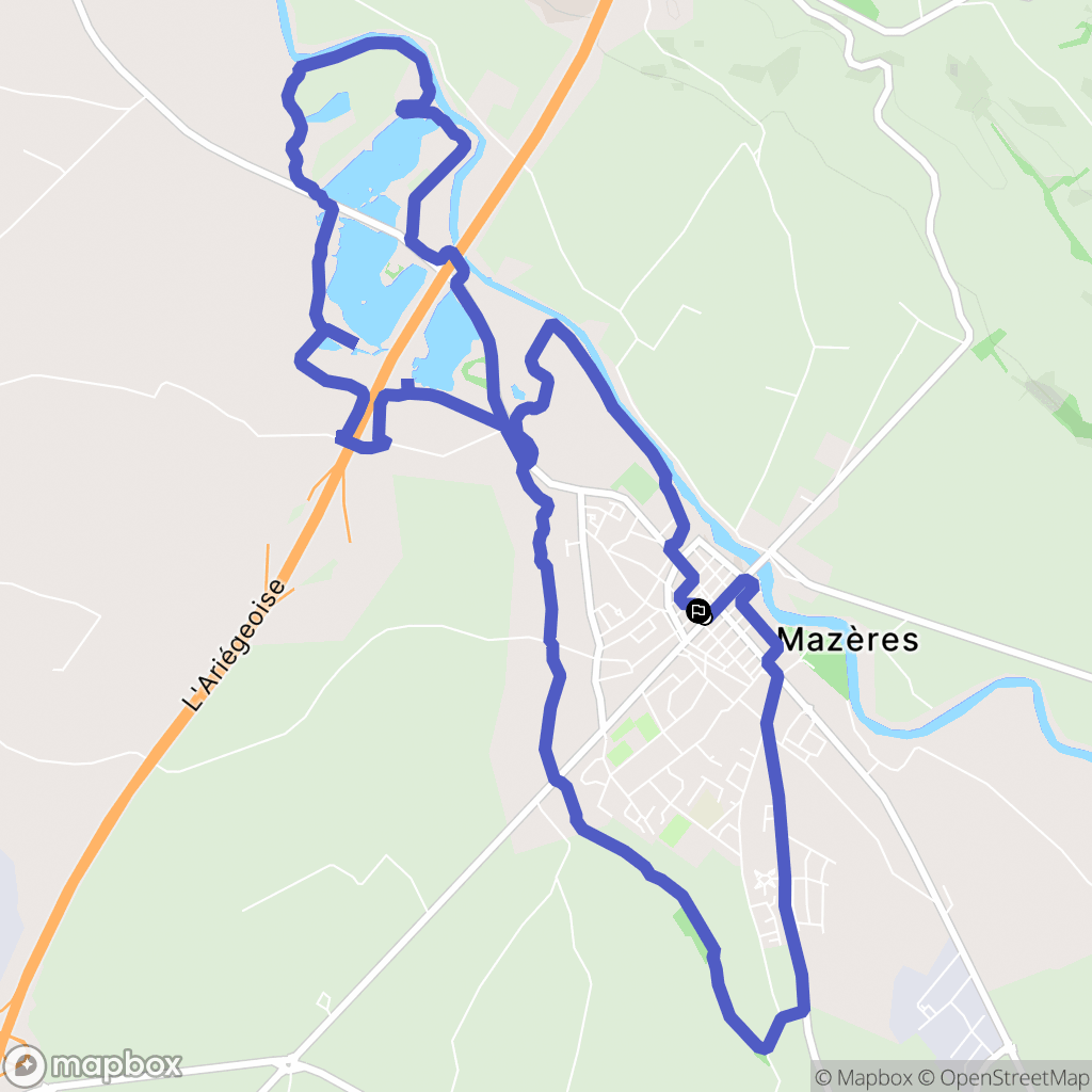 Mazères : carte du parcours de randonnée - France