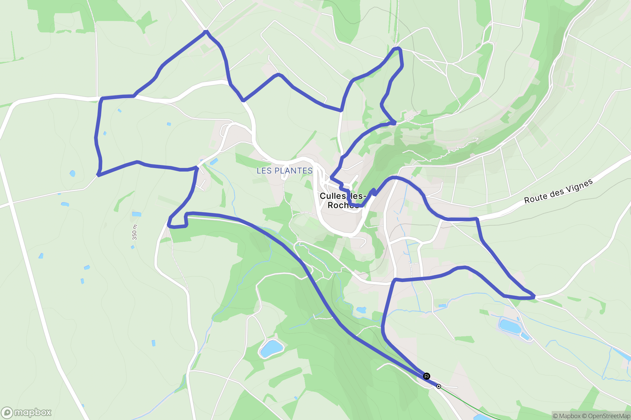 Culles-les-Roches : carte du parcours de randonnée - France
