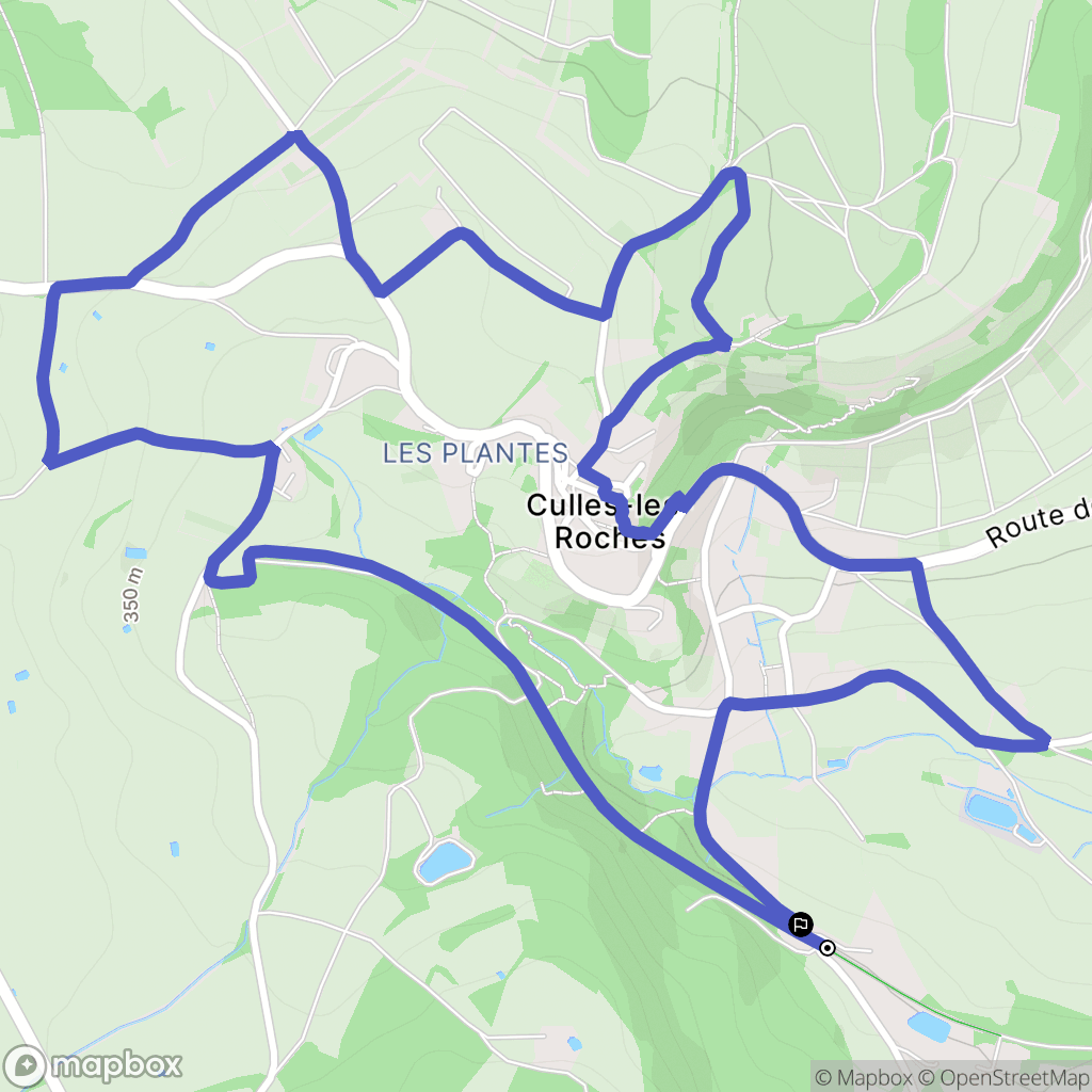 Culles-les-Roches : carte du parcours de randonnée - France
