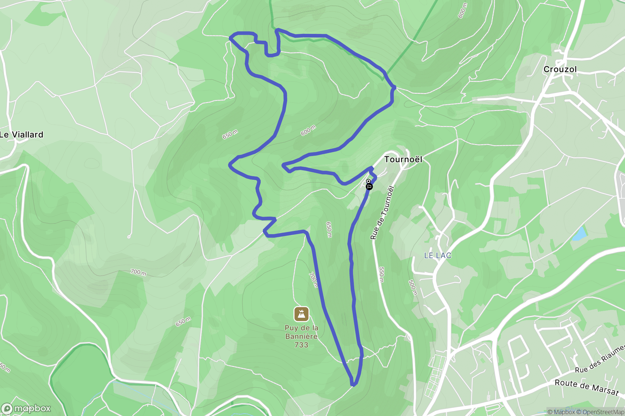 Volvic : carte du parcours de randonnée - France