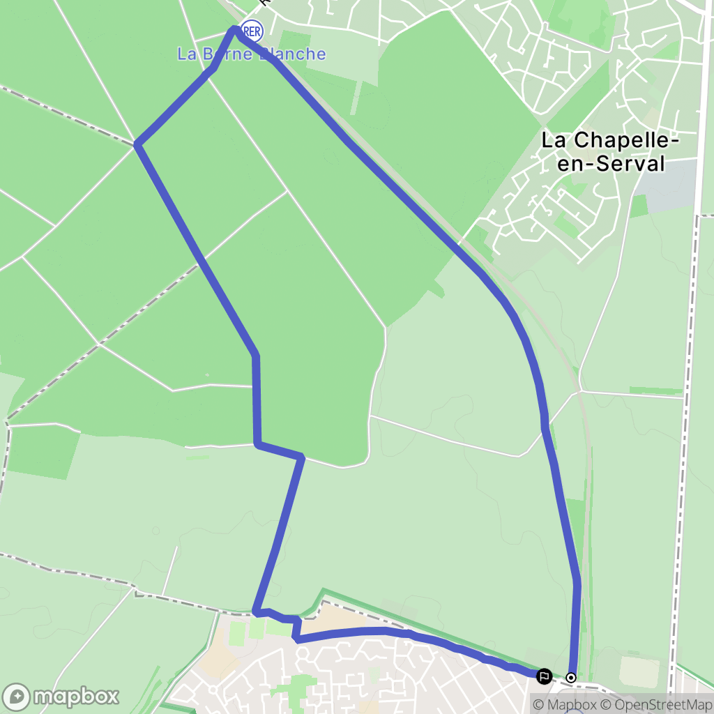 La Chapelle-en-Serval : carte du parcours de randonnée - France