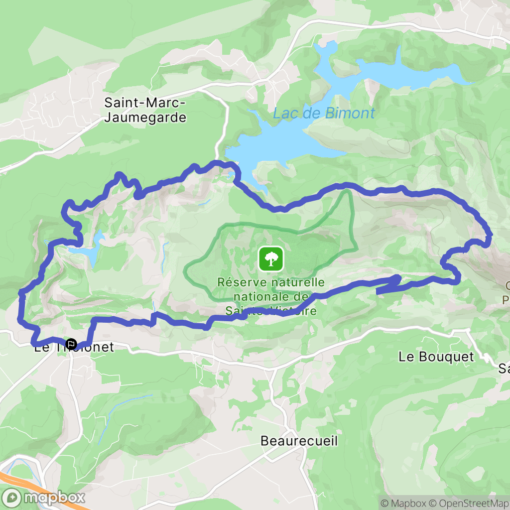 Le Tholonet : carte du parcours de randonnée - France