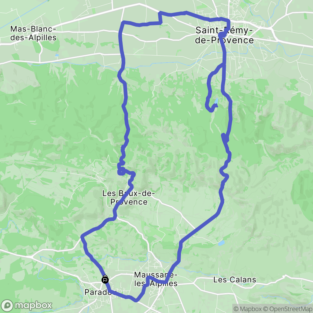 Paradou : carte du parcours de randonnée - France