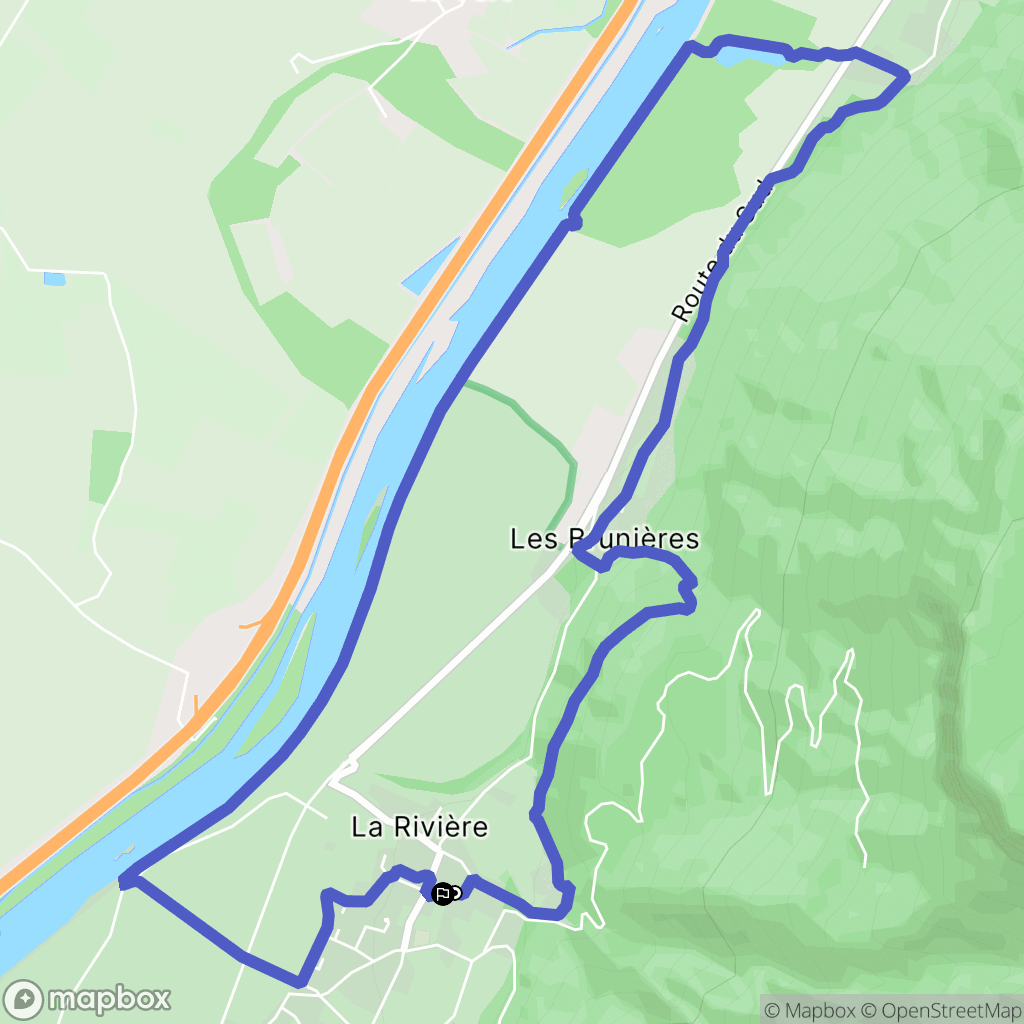 La Rivière : carte du parcours de randonnée - France
