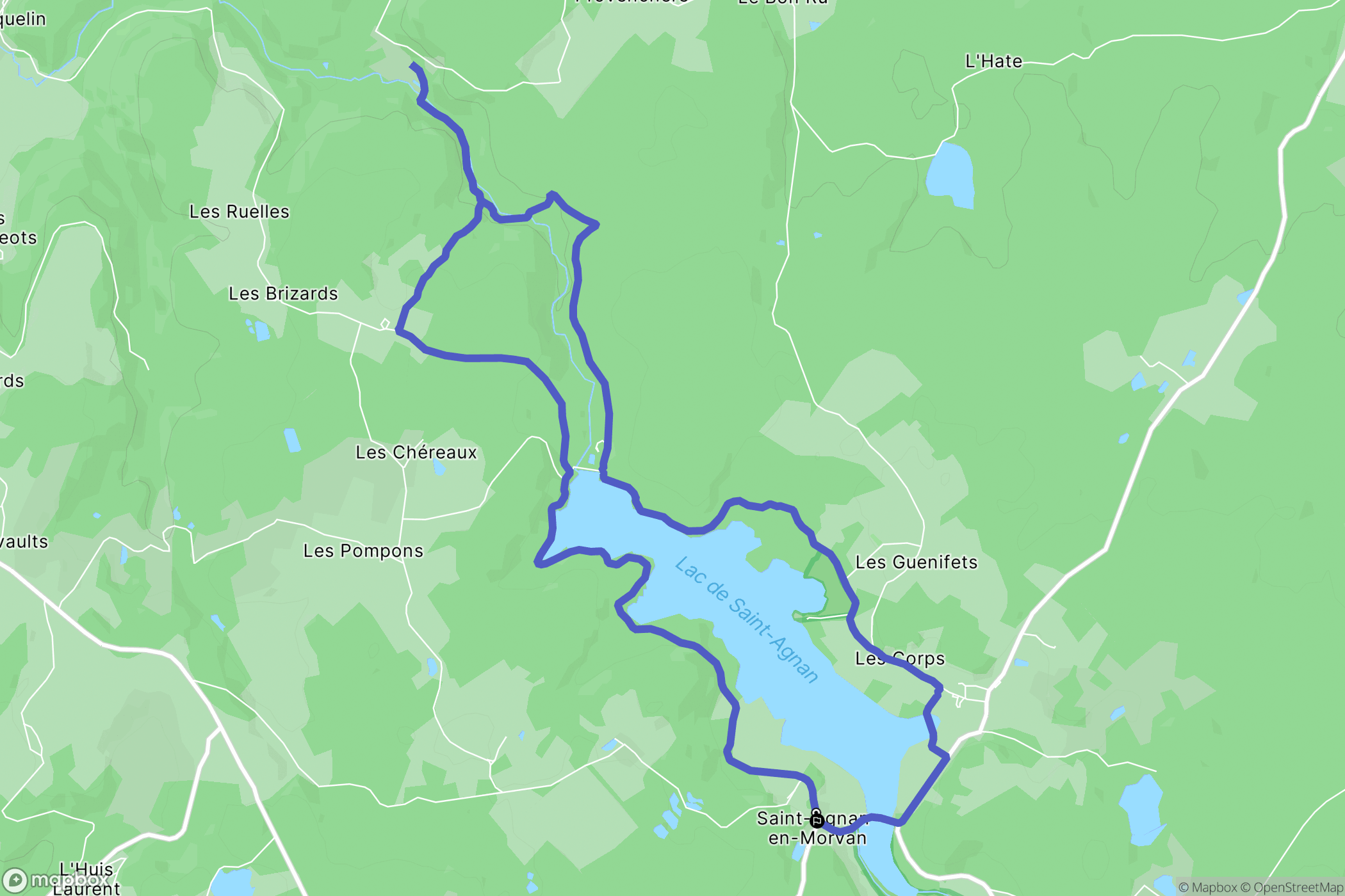 Saint-Agnan : carte du parcours de randonnée - France