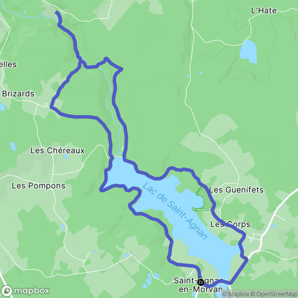 Saint-Agnan : carte du parcours de randonnée - France