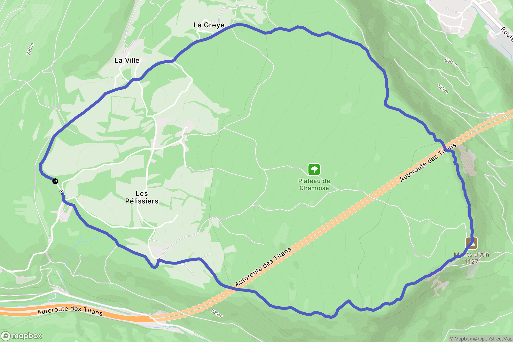 Saint-Martin-du-Frêne : carte du parcours de randonnée - France