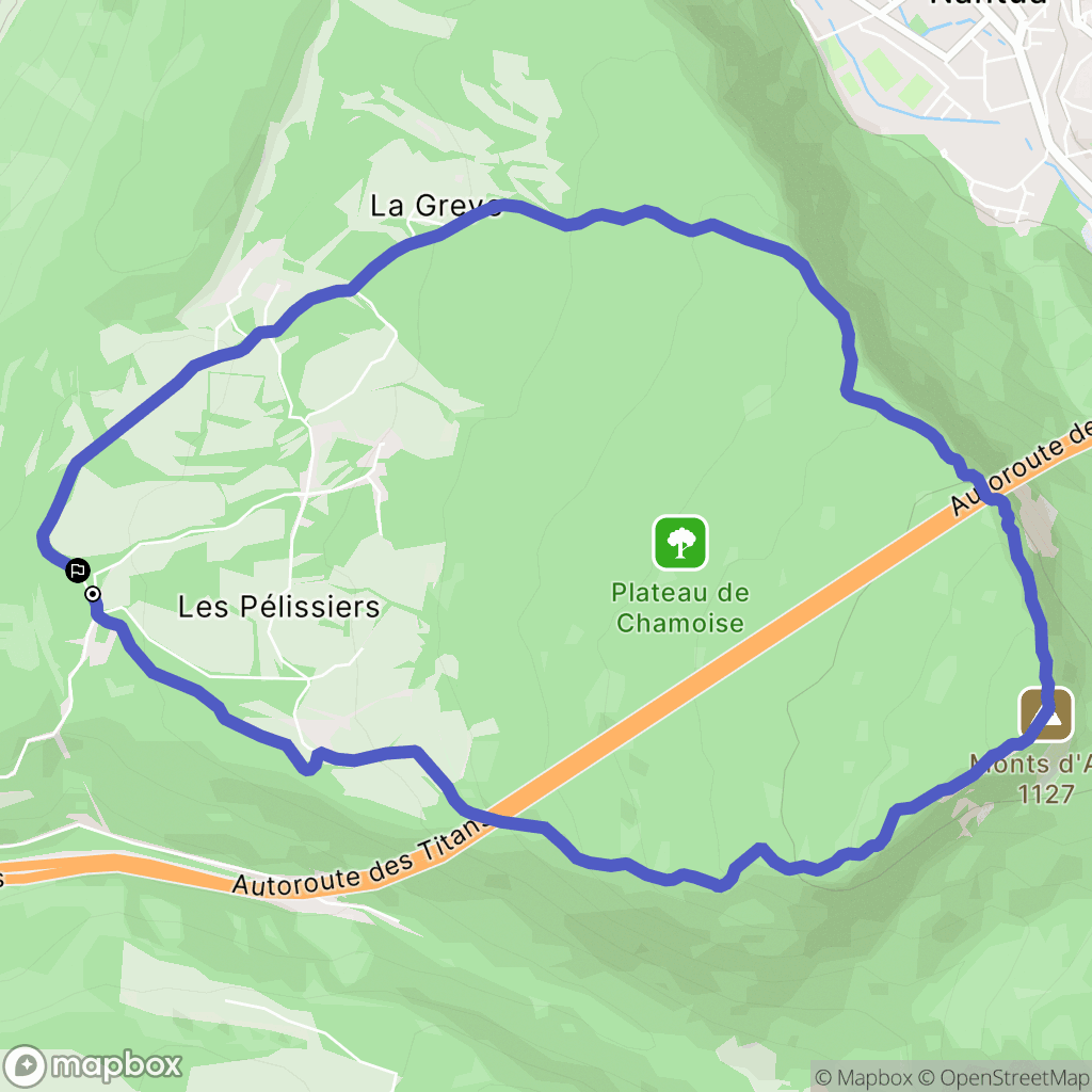 Saint-Martin-du-Frêne : carte du parcours de randonnée - France