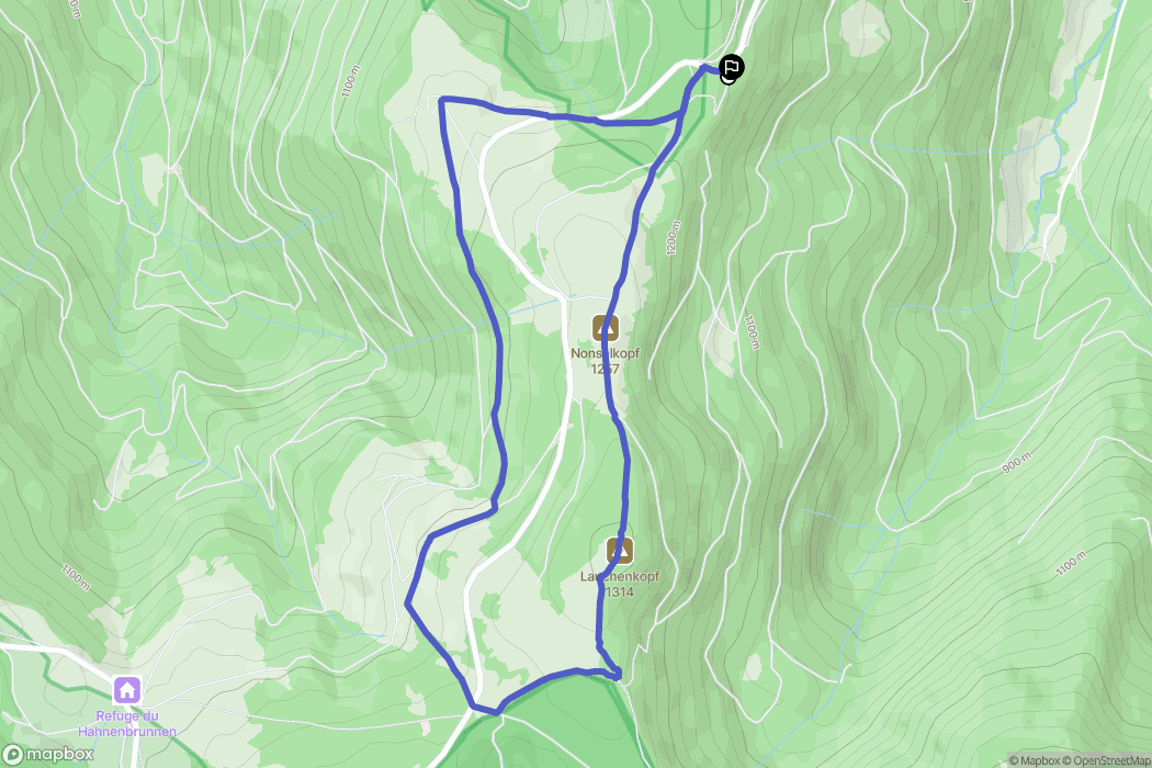 Sondernach : carte du parcours de randonnée - France
