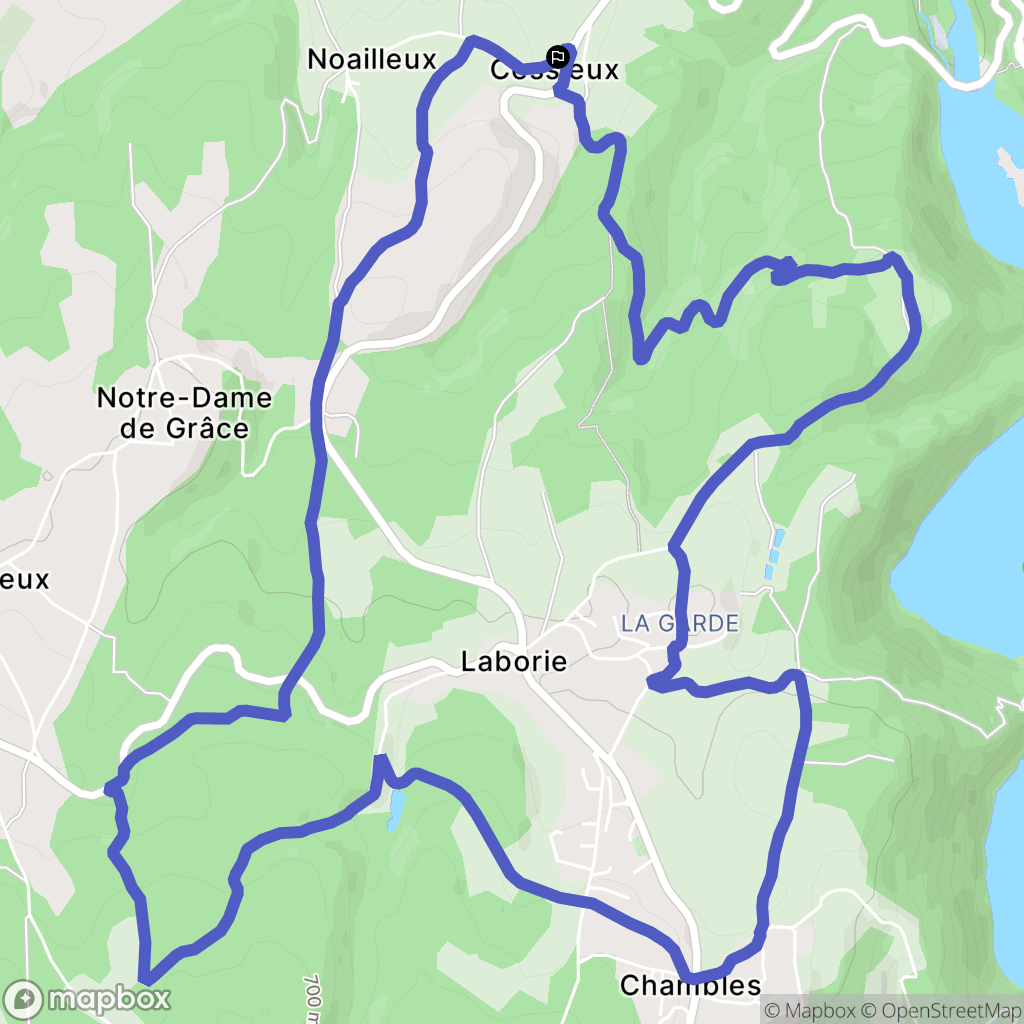 Chambles : carte du parcours de randonnée - France