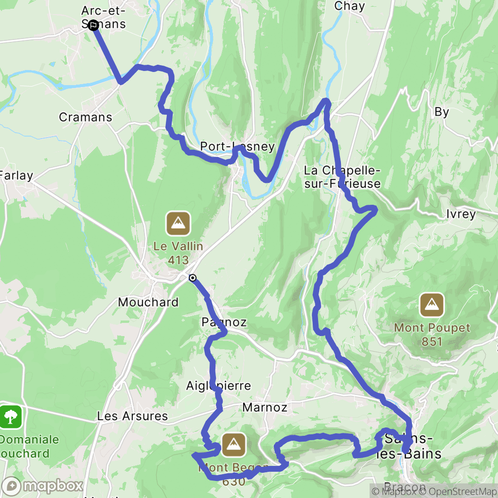 Pagnoz : carte du parcours de randonnée - France