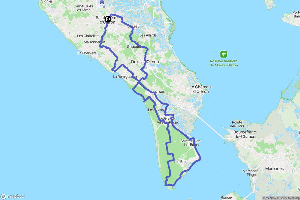 Saint-Pierre-d'Oléron : carte du parcours de randonnée - France