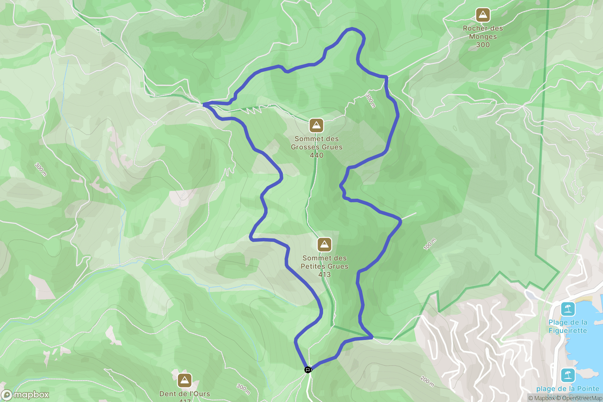 Saint-Raphaël : carte du parcours de randonnée - France
