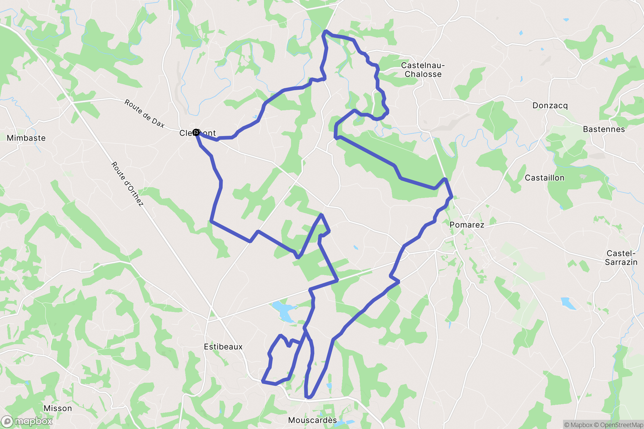 Clermont : carte du parcours de randonnée - France