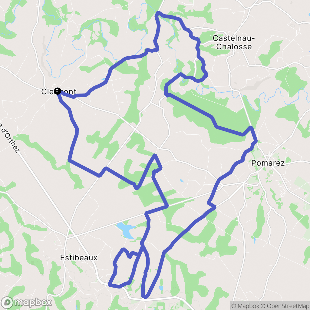 Clermont : carte du parcours de randonnée - France