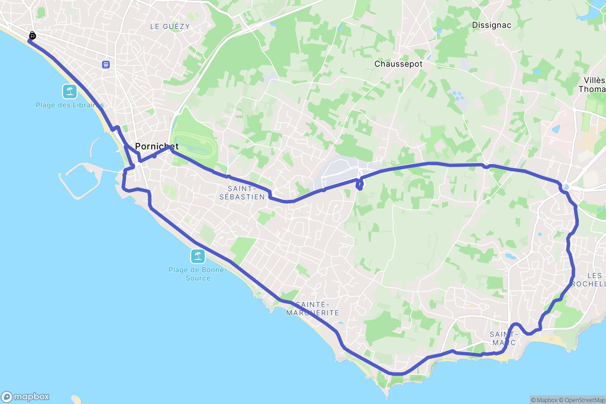 La Baule-Escoublac : carte du parcours de randonnée - France